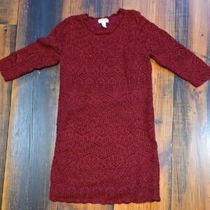 Cat & Jack Glittery Red Knit Sweater Dress  Girls Size 10